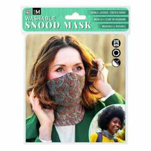 Picture of WASHABLE SNOOD MASK - BURGUNDY PAISLEY